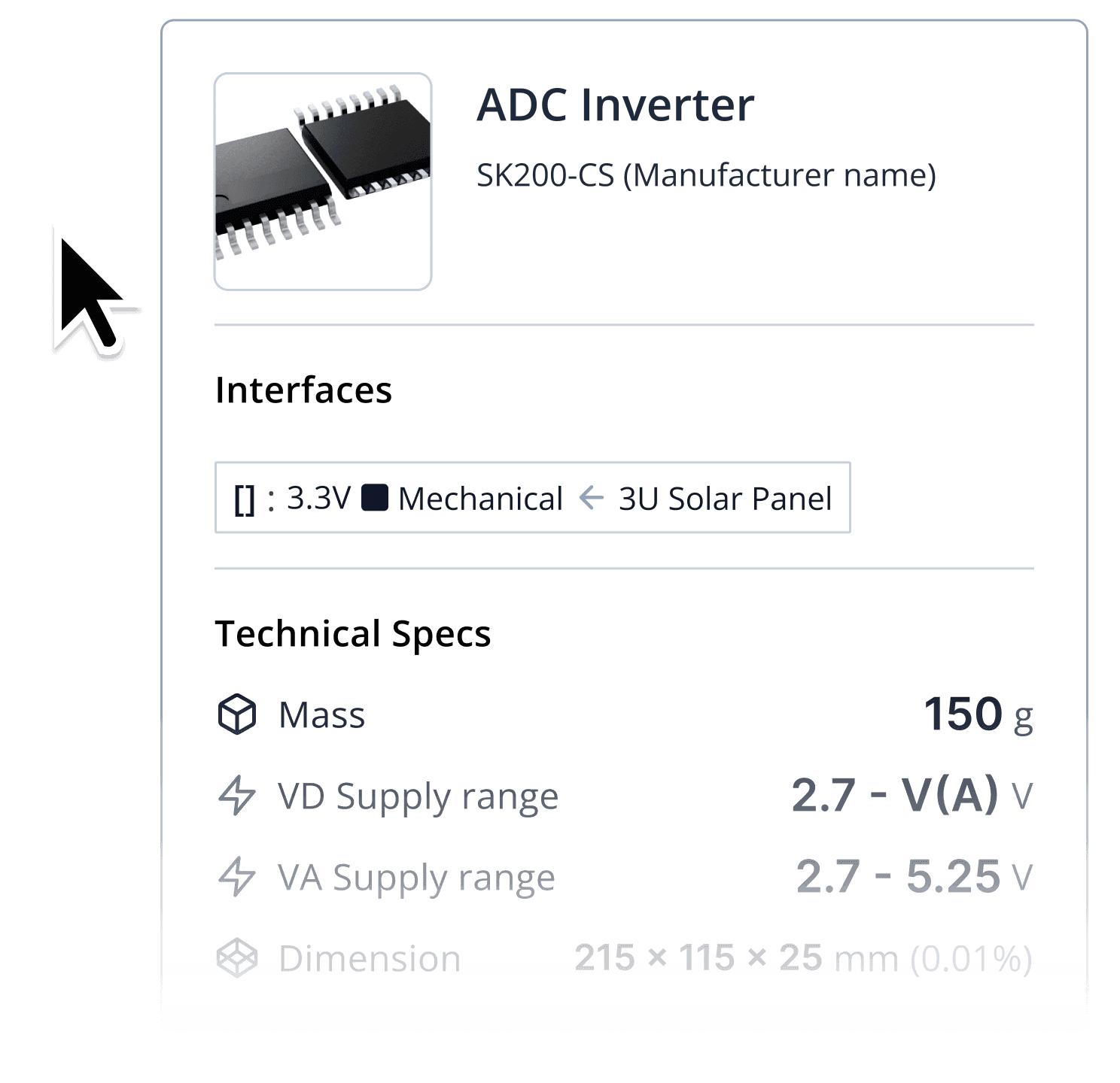 Diagram popup interface